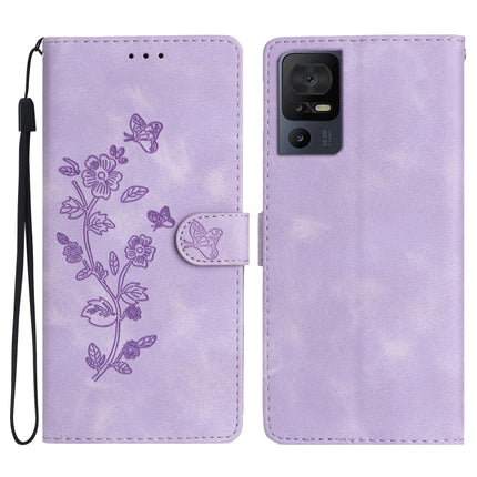 Flower Butterfly Embossing Pattern Leather Phone Case