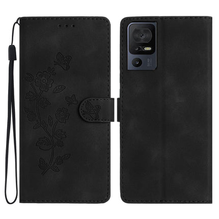 Flower Butterfly Embossing Pattern Leather Phone Case