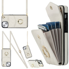 Rhombic Texture Card Bag Phone Case with Long Lanyard, For iPhone 15, For iPhone 14 Plus, For iPhone 14, For iPhone 14 Pro