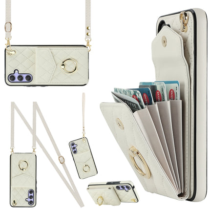 Rhombic Texture Card Bag Phone Case with Long Lanyard, For Samsung Galaxy S24 5G, For Samsung Galaxy A54 5G, For Samsung Galaxy S23 Ultra 5G