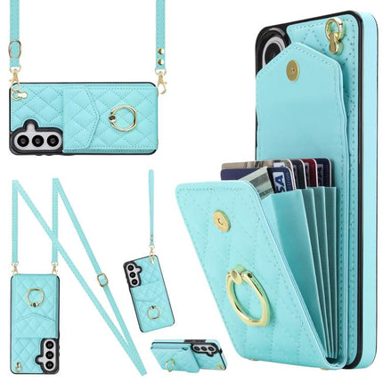 Rhombic Texture Card Bag Phone Case with Long Lanyard, For Samsung Galaxy S26+ 5G, For Samsung Galaxy S26 Ultra 5G, For Samsung Galaxy S26 5G