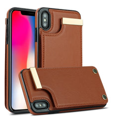 Handyhülle mit Kartenfächern und Metallschnalle, für iPhone XS Max, für iPhone 8 Plus / 7 Plus