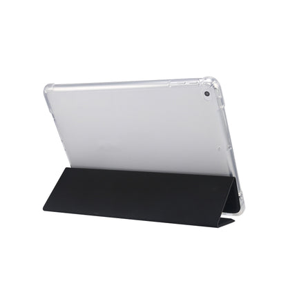 3-folding Electric Pressed Skin Texture Horizontal Flip Shockproof Transparent TPU + PU Leather Case with Holder & Pen Slot & Sleep / Wake-up Function