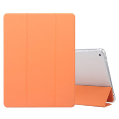 3-folding Electric Pressed Skin Texture Horizontal Flip Shockproof Transparent TPU + PU Leather Case with Holder & Pen Slot & Sleep / Wake-up Function, For iPad 9.7(2018)/(2017)/Air 2/Air