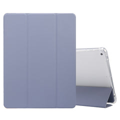 3-folding Electric Pressed Skin Texture Horizontal Flip Shockproof Transparent TPU + PU Leather Case with Holder & Pen Slot & Sleep / Wake-up Function, For iPad 9.7(2018)/(2017)/Air 2/Air