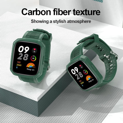Carbon Fiber Texture Integrated Silicone Watch Band