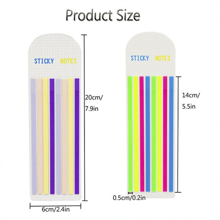 Transparent Strip Color Fluorescent Waterproof Sticky Note Long Strip Index Sticker