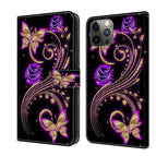 For iPhone 12 / 12 Pro / Purple Flower Butterfly
