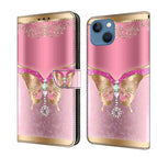 For iPhone 13 / 14 / Pink Bottom Butterfly