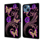 For iPhone 13 / 14 / Purple Flower Butterfly