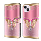 For iPhone 14 Plus / Pink Bottom Butterfly