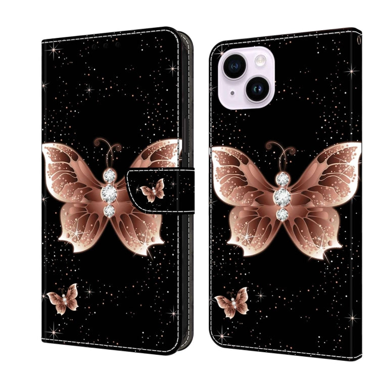 Crystal 3D Shockproof Protective Leather Phone Case, For iPhone 14 Plus