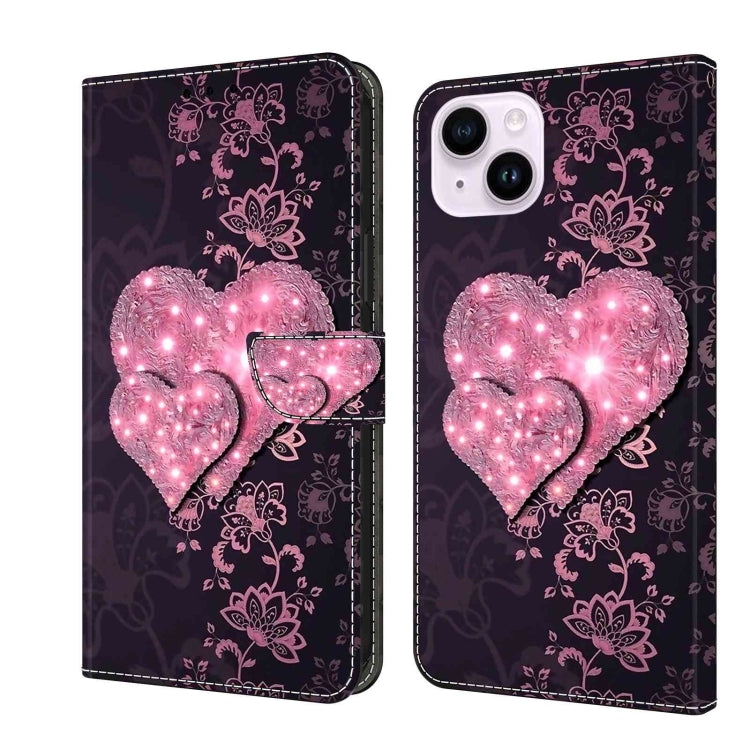 Crystal 3D Shockproof Protective Leather Phone Case, For iPhone 14 Plus