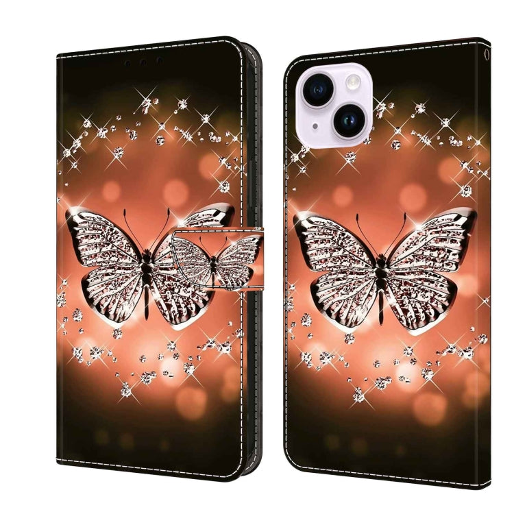 Crystal 3D Shockproof Protective Leather Phone Case, For iPhone 14 Plus