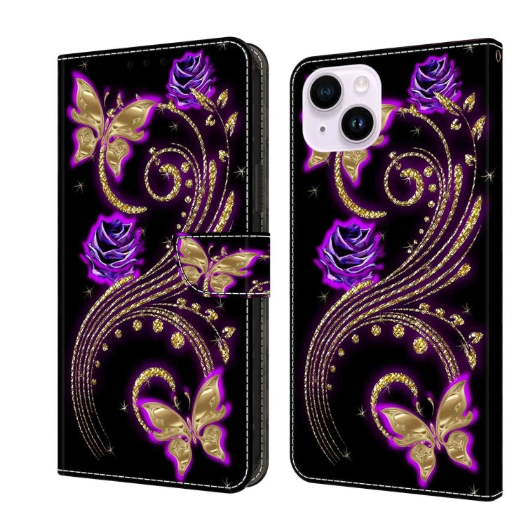 Crystal 3D Shockproof Protective Leather Phone Case, For iPhone 14 Plus