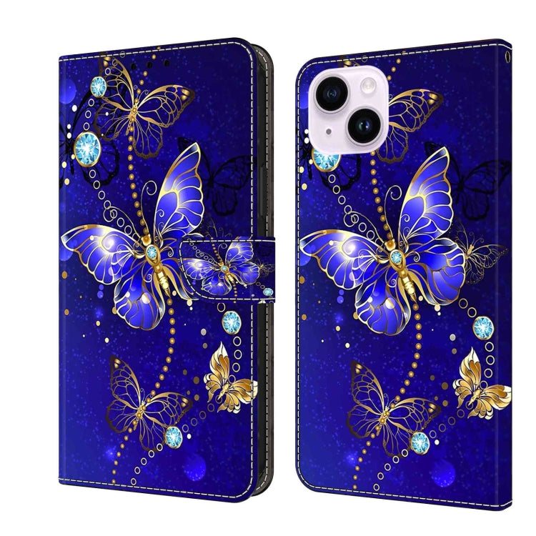 Crystal 3D Shockproof Protective Leather Phone Case, For iPhone 14 Plus