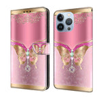 For iPhone 14 Pro Max / Pink Bottom Butterfly