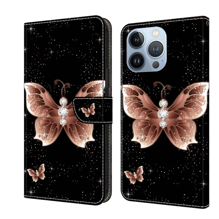 Crystal 3D Shockproof Protective Leather Phone Case, For iPhone 14 Pro Max