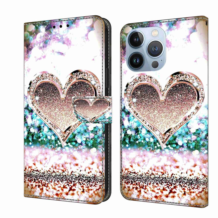 Crystal 3D Shockproof Protective Leather Phone Case, For iPhone 14 Pro Max