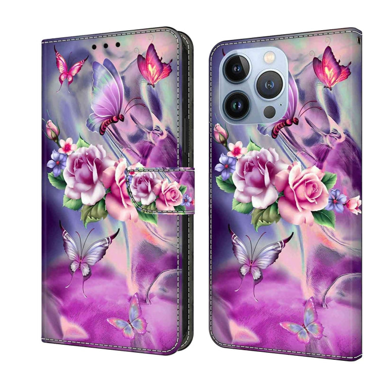 Crystal 3D Shockproof Protective Leather Phone Case, For iPhone 14 Pro Max