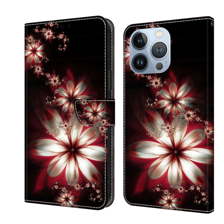 Crystal 3D Shockproof Protective Leather Phone Case, For iPhone 14 Pro Max