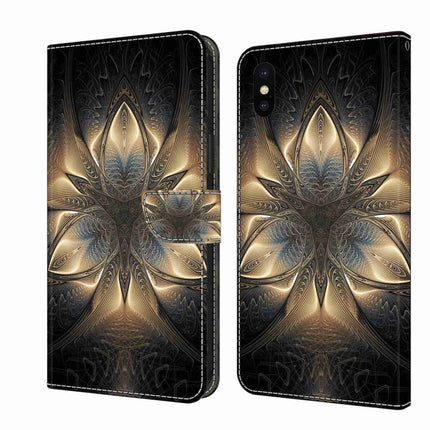 Crystal 3D Shockproof Protective Leather Phone Case, For iPhone X / XS