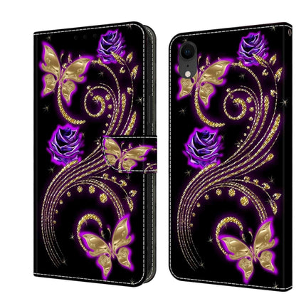 Crystal 3D Shockproof Protective Leather Phone Case, For iPhone XR