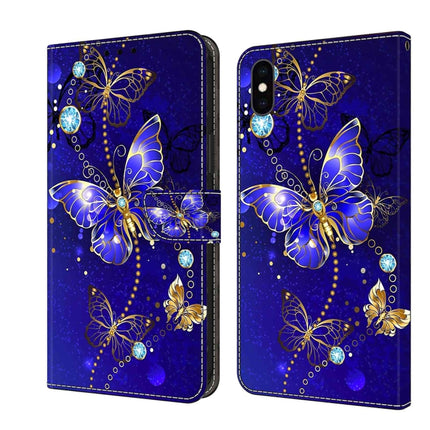 Crystal 3D Shockproof Protective Leather Phone Case, For iPhone XS Max