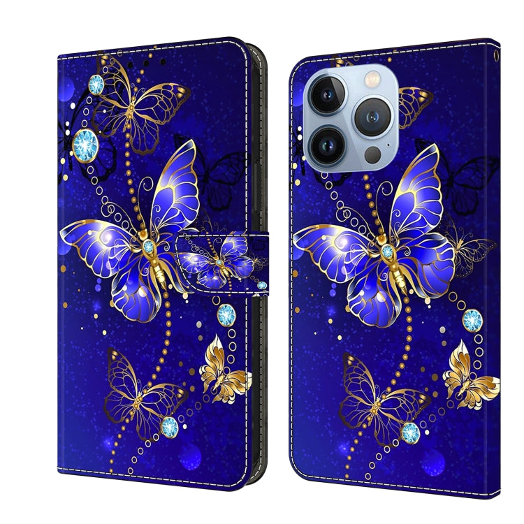 Crystal 3D Shockproof Protective Leather Phone Case, For iPhone 15 Pro Max