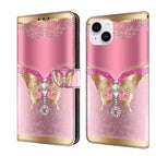 For iPhone 15 Plus / Pink Bottom Butterfly