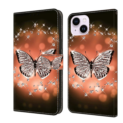 Crystal 3D Shockproof Protective Leather Phone Case, For iPhone 15 Plus