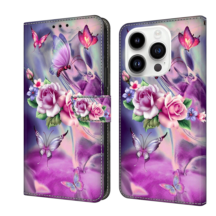 Crystal 3D Shockproof Protective Leather Phone Case, For iPhone 15 Pro