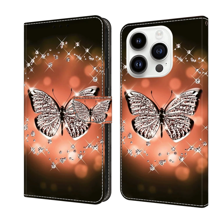 Crystal 3D Shockproof Protective Leather Phone Case, For iPhone 15 Pro