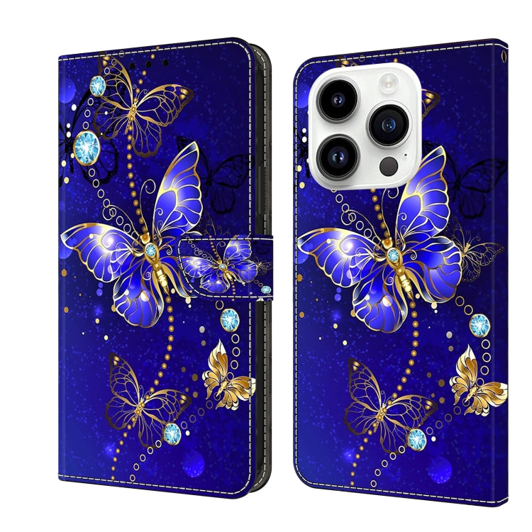 Crystal 3D Shockproof Protective Leather Phone Case, For iPhone 15 Pro