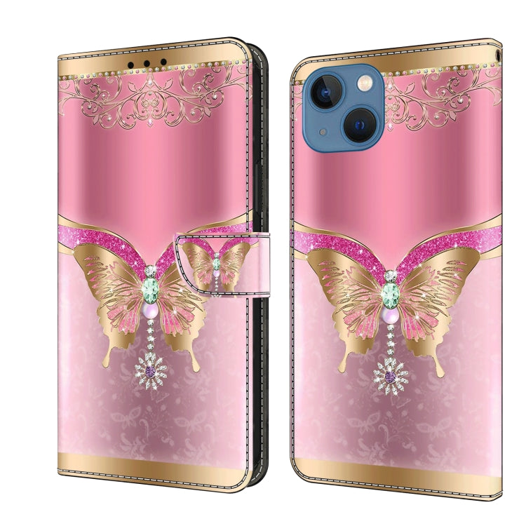 Crystal 3D Shockproof Protective Leather Phone Case, For iPhone 15