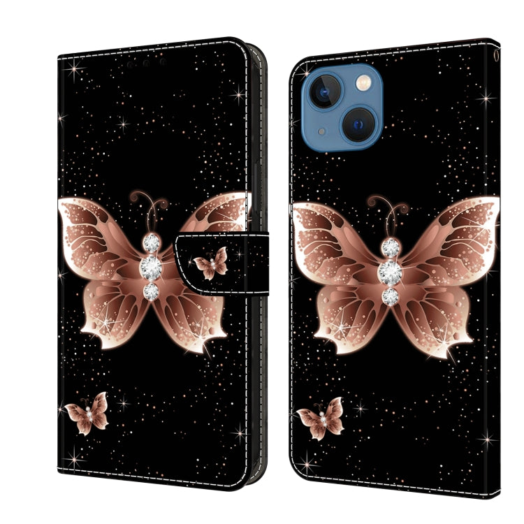 Crystal 3D Shockproof Protective Leather Phone Case, For iPhone 15