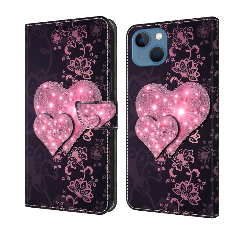 Crystal 3D Shockproof Protective Leather Phone Case, For iPhone 15