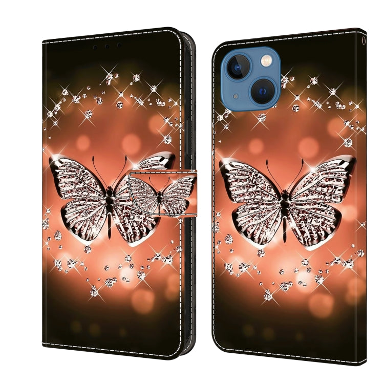 Crystal 3D Shockproof Protective Leather Phone Case, For iPhone 15