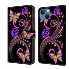 For iPhone 15 / Purple Flower Butterfly