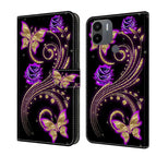 For Xiaomi Redmi A1+ / A2 / A2+ / Purple Flower Butterfly
