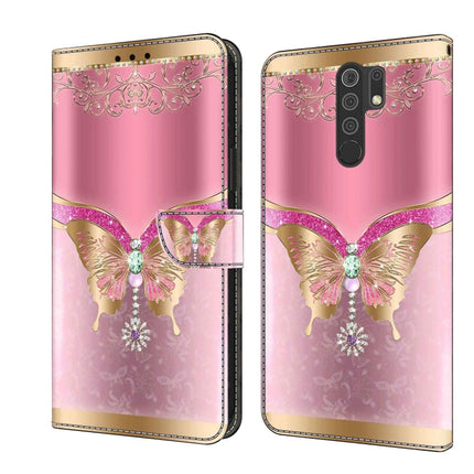 Crystal 3D Shockproof Protective Leather Phone Case, For Xiaomi Redmi 9
