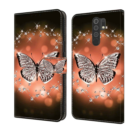 Crystal 3D Shockproof Protective Leather Phone Case, For Xiaomi Redmi 9