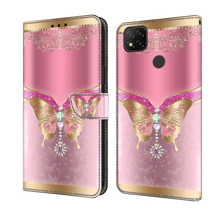 Crystal 3D Shockproof Protective Leather Phone Case, For Xiaomi Redmi 9C