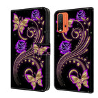 For Xiaomi Redmi 9T / Purple Flower Butterfly