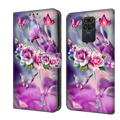 Crystal 3D Shockproof Protective Leather Phone Case, For Xiaomi Redmi Note 9