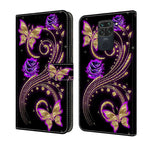 For Xiaomi Redmi Note 9 / Purple Flower Butterfly