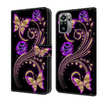For Xiaomi Redmi Note 10 4G / Purple Flower Butterfly