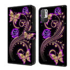 For Xiaomi Redmi Note 10 5G / Purple Flower Butterfly