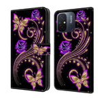 For Xiaomi Redmi 11A 4G / Redmi 12C Global / Purple Flower Butterfly