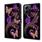 For Xiaomi Redmi Note 12 4G / Purple Flower Butterfly